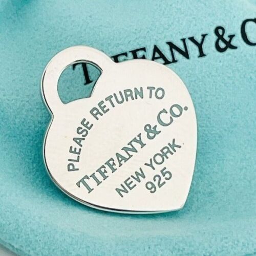 Return to Tiffany Blue Enamel Heart Tag Pendant or Charm