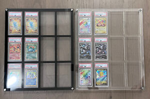 PSA Graded Card Slab Wall Frame/Display In Black Or Clear Holds 12PSA slabs