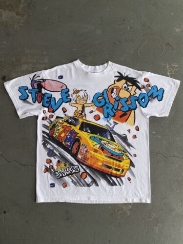 vintage 1996 Flintstones NASCAR Aop Tee Shirt XL