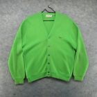 VTG IZOD of London Lacoste Sweater Mens Large Green Cardigan Long Sleeve USA 60s
