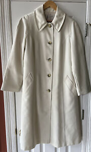 Vintage Women's London Fog Maincoats Trench Long Dress Coat Cream SZ 18 Regular