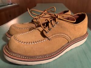 Mens Red Wing Tan Suede Abilene 8105 Moc Toe Shoes Size 7 D USA Made