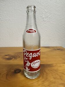 Pequot Spring Beverages Indian ACL Soda Bottle~RARE!!