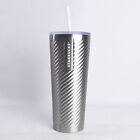 Starbucks Stainless Steel Silver Twisted Swirl Textured 24oz Travel Tumbler