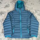 Gerry Womens Puffer Jacket Hoodie Down Fill Coat Zip Light Ski Outdoor Sz L