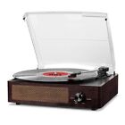 Vinyl Record Player Turntable Bluetooth Receiver 2 Stereo Speakers 3 Speed Retro