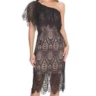 Dress the Population Black One Shoulder Lace Cocktail Dress M NEW Prom Party