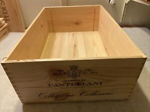 1 Rare Wine Wood Crate Box Case FAMIGLIA CASTELLANI ITALY Vintage 3/24
