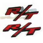 2X OEM For RT Front Grill Emblems R/T Car Trunk Rear Badge Red Black Sticker (For: R/T)