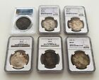 New ListingPeace silver dollar toned & certified 6pc lot. NGC + PCGS 1921 high relief AU58