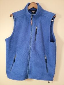 LL Bean Fleece Blue Full Zip Sleeveless Vest Men’s Size Medium- Regular,VGC.