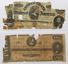 Lot of 2 1864 Confederate States of America $2 & $100 Dollar Notes