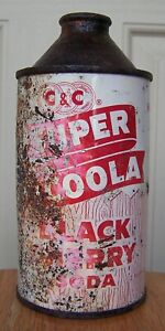 C & C Super Coola Black Cherry High Profile Cone Top Soda Can IL NJ FL CA 12 oz