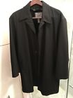 Saks Fifth Avenue Men's Black Wool Long Trench Coat Jacket Medium 