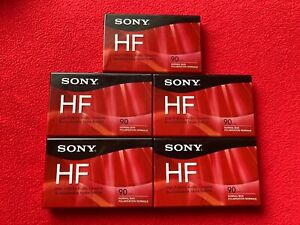 Lot Of 5 Tapes - SONY HF Normal Bias - 90 Minute Cassette Tapes - BRAND NEW