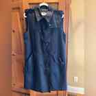 NWT Coach  Women’s Drapey Trench Vest, Navy Blue Size XL Designer Pockets Button