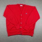 Izod Lacoste Cardigan Mens XXL 2XL Red Sweater Jumper Knitted Acrylic Vintage