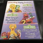 Sesame Street Learning Triple Feature 3-Disc DVD Set Numbers Letters & Songs