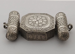 Islamic Solid Silver Amulet Box Or Prayer Box.