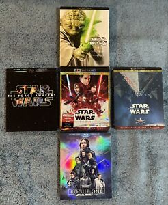 Star Wars Blu-Ray DVD 4K Lot Prequels Sequels Rogue One NO DIGITAL Force Jedi