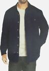 WOOLRICH Men's Button Up-3 Front Flannel Lined Shirt Jacket, Navy Large