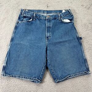 Dickies DX200SNB Mens Blue Denim Regular Fit Dark Wash Chino Shorts Size 38