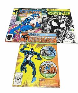 Web of Spiderman #33 34 and 35, 1985, black suit (lot of 3)
