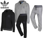 Mens Adidas SPO Tracksuit Full Zip Hoodie Joggers Set Fleece Lined Black or Grey