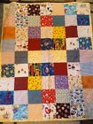 CUTE HAND STITCHED CHILD'S QUILT 48 X 38 DONE BY FAITH QUILTERS YELLOW BACK/TRIM