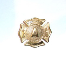 Vintage Obsolete Springville NY FD Fire Department Badge Pin Goldtone