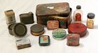 Vintage antique lot of collectable advertising metal tins glass jars WWII