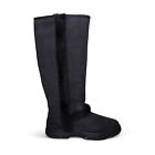 UGG SUNBURST EXTRA TALL BLACK SUEDE SHEARLING WINTER WOMEN'S BOOTS SIZE US 8 NEW