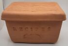 Antique Clay Recipes Box Handcrafted With Lid Embossed