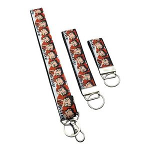 Betty Boop Keychain  Wristlet Key Chain Lanyard badge ID Holder Wrist Keychain