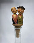 Vintage Arni Wood Mechanical Couple Husband & Wife Man & Woman Bottle Stopper