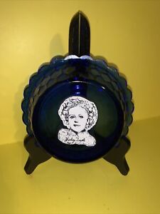 Shirley Temple Cobalt Blue 1930 Depression Glass Child's Cereal Bowl