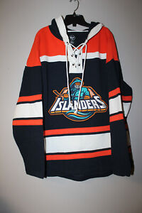 New NHL New York Islanders old time jersey style mid weight cotton hoodie men S