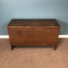 Antique Grain Paint Decorated Pine Blanket Chest with Bootjack Ends
