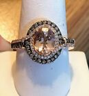 3Ct Oval Cu Lab Created Morganite Chocolate Engagement Ring 14K Rose Gold Finish