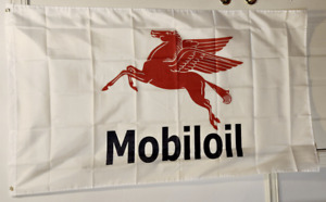 Mobiloil PEGASUS Logo Flag Banner 3x5 ft Mancave Garage Flag MX/SX