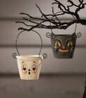 New Johanna Parker Boo & Cat Teeny Halloweenie Pail Ornaments