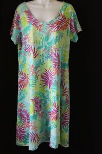Fresh Produce XL Tropical Floral Print A Line Knit Dress