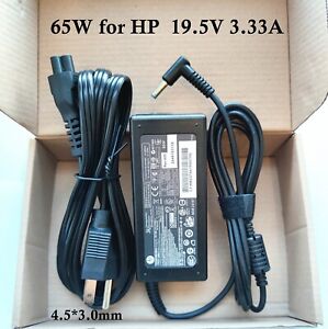 Genuine OEM 65W HP AC Adapter Charger blue tip 19.5V 3.33A Pavilion 710412-001