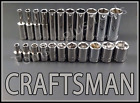 New ListingCRAFTSMAN TOOLS 22pc Short & Deep 1/4 METRIC MM 6pt ratchet wrench socket set
