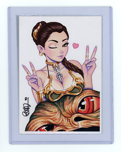 Star Wars - Scott Blair Signed Princess Leia Riding Jaba The Hutt Art Print Auto