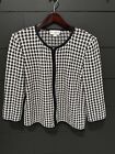 St, John Collection Womens Size 16 Black and White Houndstooth Knit Blazer