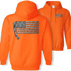 Excavator American flag hooded sweatshirt - USA construction digging camo hoodie