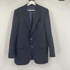 Vintage CHRISTIAN DIOR Blazer Mens 42? Navy Blue Tweed Suit Jacket Striped EUC