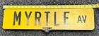 1960’s Myrtle Ave Brooklyn, NY Yellow D/S Street Sign Vinyl Letters 24” x 6”