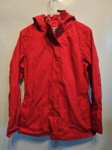Happy Rainy Days Womens Waterproof Hooded Red Rain Trench Coat Size Medium